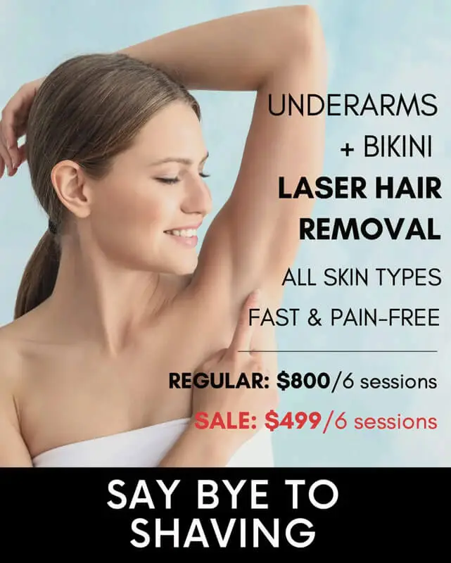 Underarms + Bikini laser hair removal - Sale: $499/6 sessions